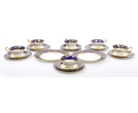 Cauldon - A early 20th century bone china tea set by Cauldon. Trio sets comprising six cups, six saucers &amp; two cake/servi