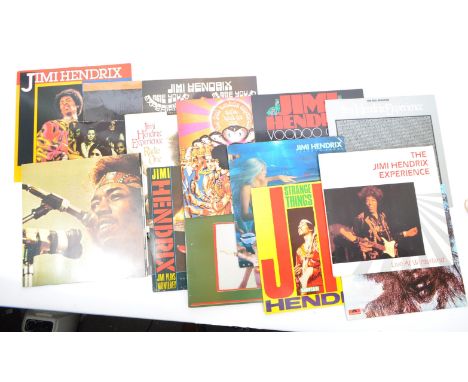 Jimi Hendrix - A collection of fifteen vintage 20th century LP long play vinyl record albums by Jimi Hendrix. To include Live