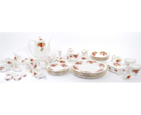 Cottage Rose - mid 20th century fine bone china porcelain tea service set in the Cottage Rose Pattern. Having coffee / tea cu