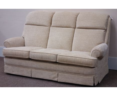 Parker Knoll three seat sofa (W185cm), and matching armchair (W85cm), in cream cover Condition Report Click here for further 