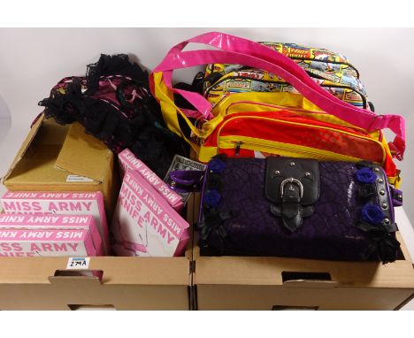 Collection of bags and Miss Army knives - as new  Condition Report Click here for further images, condition, auction times & 