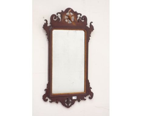 19th century mahogany Chippendale style fretwork mirror, with gilt griffin motif, 88cm x 52cm Condition Report Click here for
