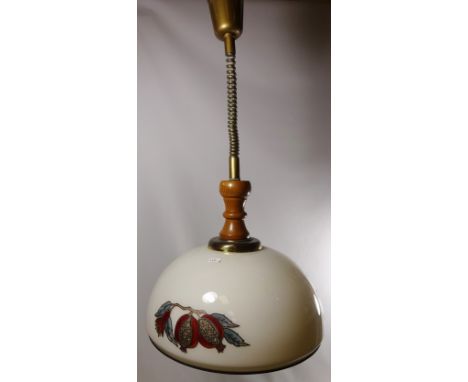 Adjustable glass centre light fitting  Condition Report Click here for further images, condition, auction times & delivery co