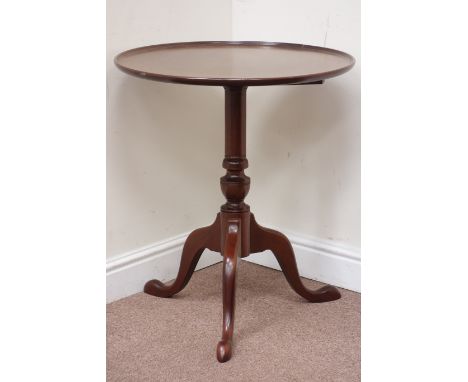 Early 20th century mahogany pedestal table with dished top, raised on tripod base, D61cm, H69cm Condition Report Click here f