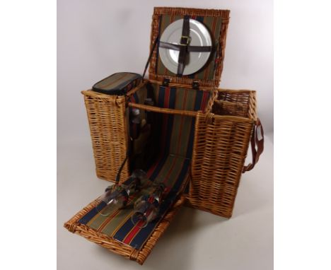 Wicker picnic hamper complete  Condition Report Click here for further images, condition, auction times & delivery costs