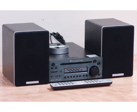 Cambridge One DX1 amplifier with CD player and tuner, pair Cambridge audio Sirocco speakers and iPod dock  (This item is PAT 