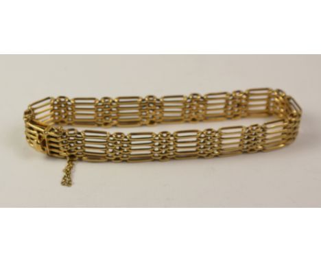 Gold five bar gate bracelet hallmarked 9ct approx 19.4gm Condition Report Click here for further images, condition, auction t