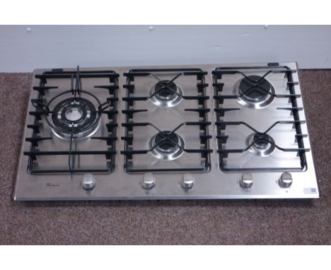 Whirlpool AKT 906/IX five ring gas hob  (This item is PAT tested - 5 day warranty from date of sale)  Condition Report Click 