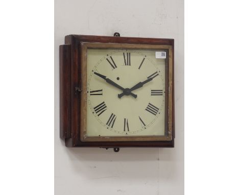 Late 19th century walnut cased wall clock  CLOCKS & BAROMETERS - as we are not a retailer, these items are sold as seen and m