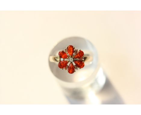 A Mexican fire opal ring in 9ct gold