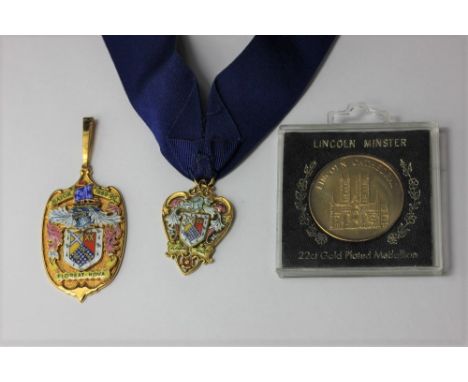 A 9ct gold and enamel mayoral pendant, decorated with the crest for Brighton and Hove and motto 'Floreat Hova', awarded to Co