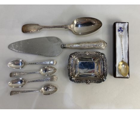 A set of four Georgian silver teaspoons, makers John Langlands I &amp; John Robertson I, London, engraved and monogrammed, a 