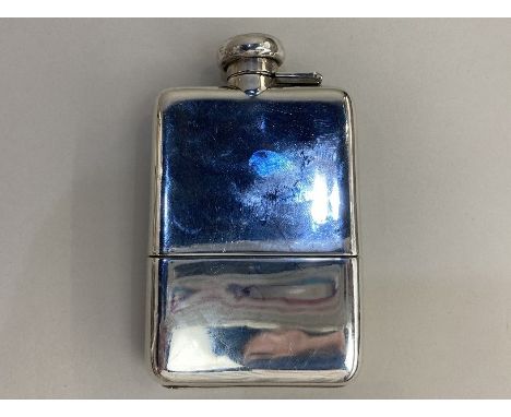 A George V silver hip flask, maker William Hutton &amp; Sons Ltd, Sheffield 1914, with integral cup, 5.4oz