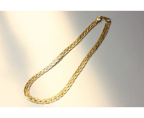 An Italian 14ct gold light gauge plaited necklace 12g