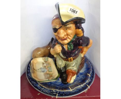 A small quantity of assorted ceramic items including Shorter Long John Silver toby jug, Royal Doulton Dickensware pin dishes,