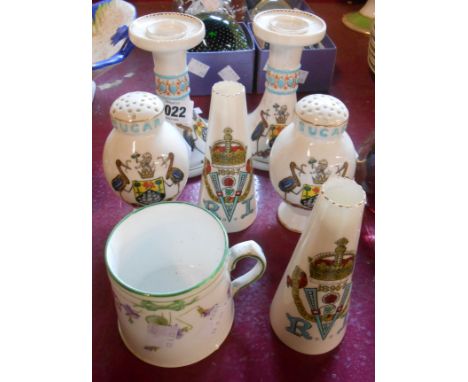 A small quantity of Goss crested items including Queen Victoria Diamond Jubilee, Calcutta crests - sold with a Royal Doulton 