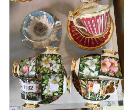 A set of seven Royal Albert Provincial Flower pattern cups and saucers - sold with a small quantity of other cups and saucers