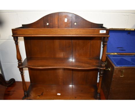 A Victorian whatnot wall shelf in mahogany