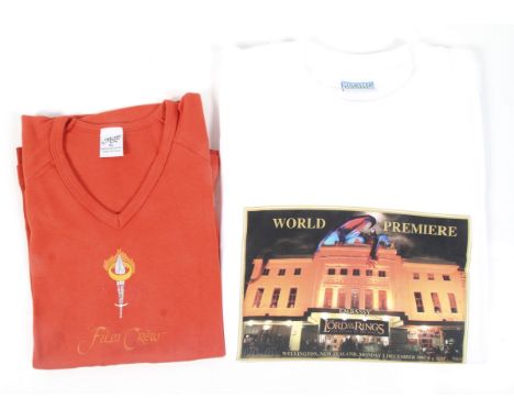 Two Lord of the Rings t-shirts. Including 'World Premiere', 'Film Crew' and. Sizes L and XLThis item comes from the collectio