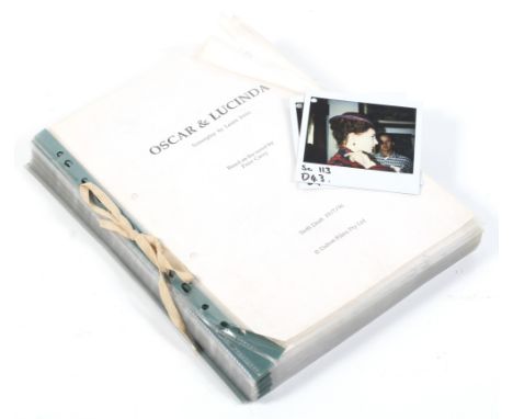 Oscar and Lucinda film script with two photos of Kate BlanchettThis item comes from the collection of Peter King (born 1955),