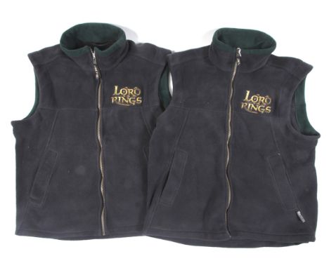 Two Lord of the Rings crew fleece gilet. Embroidered 'May 23, 2000, Day 133' on the back. Made by Seven Below size L, black w