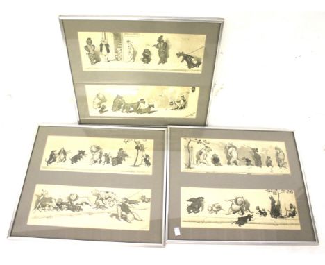 A set of six prints of dogs - Boris O'Klein.  A French artist and cartoonist, known for his prints and watercolours of dogs g
