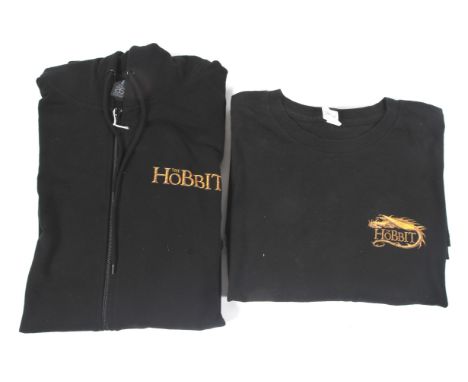 The Hobbit - two items of film crew clothing. Including a t-shirt '3 Knights in London July 2011' size 2XL and a black hoody 