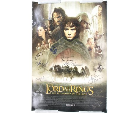 Lord of the Rings: The Fellowship of the Ring (2001) - cast signed autographed promotional poster. Dedicated to August signed