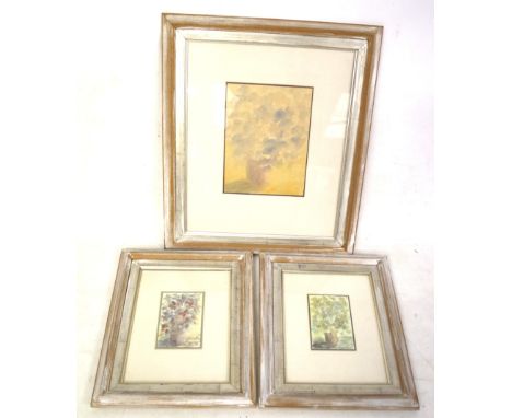 Three watercolour paintings by R. Maddalena signed. Framed and glazed, max. 21cm x 28cm