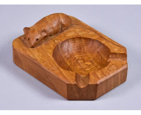 A Robert "Mouseman" Thompson of Kilburn Oak Rectangular Ashtray with angled corners 4ins x 3insThis is in good condition with
