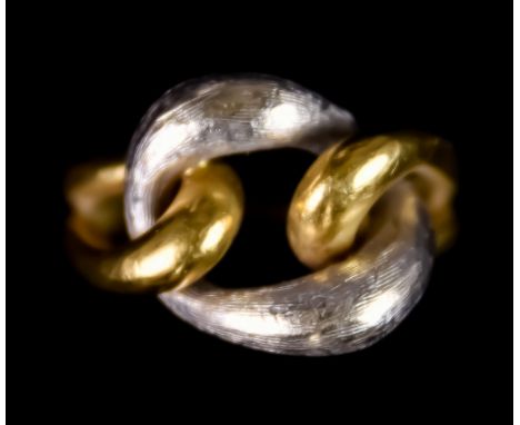 An 18ct Gold Abstract Ring, size N, gross weight 8.9g