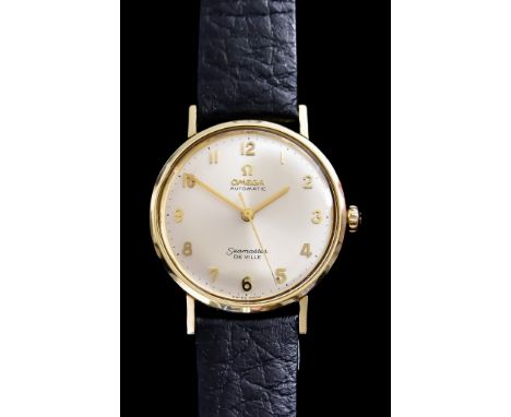 A Gentleman's Automatic Wristwatch, by Omega, Model SeaMaster De Ville, 34mm diameter gold filled metal case, champagne dial 