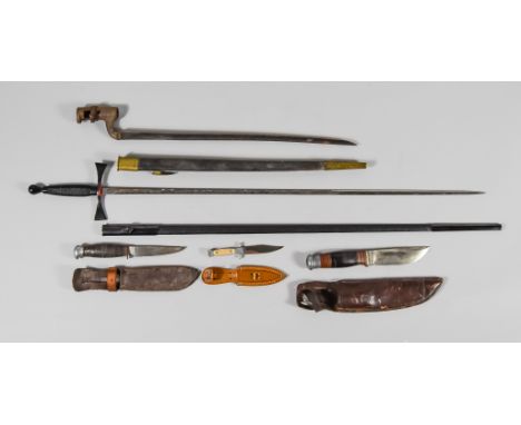 A Quantity of Edged Weapons, various, comprising - a modern Court sword, by Wilkinson of London, 28ins bright steel blade, et