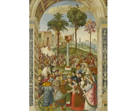 After Bernardino Pinturicchio (1454-1513) - Chromolithograph - "The Betrothal of Frederick III", published by the Arundel Soc