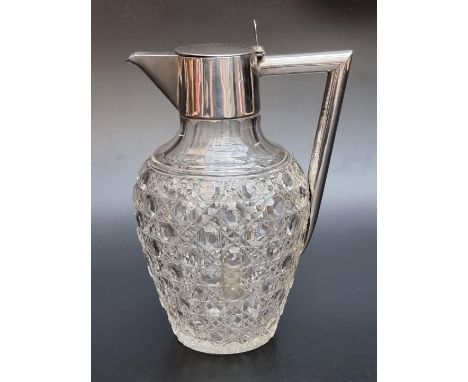 A Victorian silver mounted cut glass claret jug, by Charles Boyton II, London 1896, 21.5cm high. 