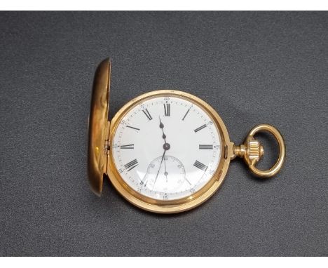 A 19th century Swiss yellow metal stem wind half hunter pocket watch, 50mm, the dustcover signed L Bachmann Sucr to Fritz Pig