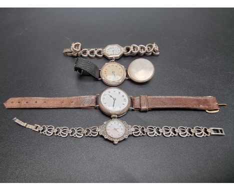 A Rotary silver ladies quartz wristwatch, Ref.10595; together with another white metal aldies quartz wristwatch, stamped 925;