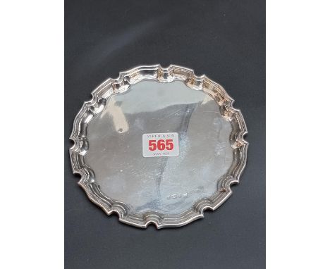 A silver piecrust salver, by Charles S Green &amp; Co Ltd, Birmingham 1941, 15cm diameter, 123.9g. 