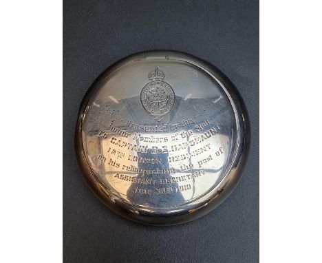 An Edwardian silver circular tobacco box,&nbsp;by A J Zimmerman, Birmingham 1909, 8.5cm diameter, 106g. 