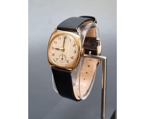 A 1940 Certina 9ct gold manual wind wristwatch, 27mm, the Kurth Freres Watch Movement stamped KF300, the Denison case hallmar