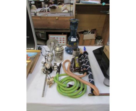 A vintage Hookah Shisha pipe with 2 hoses.