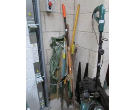 A quantity of garden tools.