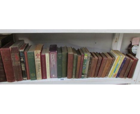 A shelf of old books.