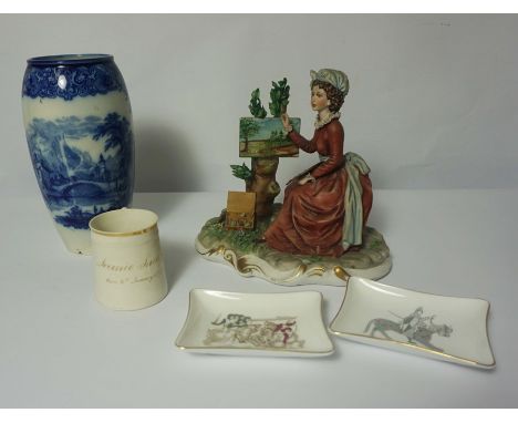 Quantity of Victorian and Later Porcelain &amp; Pottery, To include a Royal Doulton Geneva Pattern Vase, Staffordshire Figure