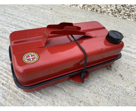 A Paddy Hopkirk petrol can and bracket.