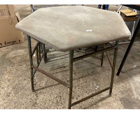 A vintage school gym platform