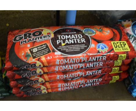 Five tomato planter grow bags