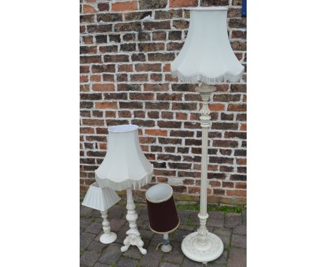 3 table lamps and a standard lamp