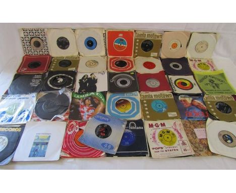 Collection of 7" vinyl 45's records - includes The Rolling Stones I can't Get No Satisfaction F 12220, Get Off My Cloud F 122