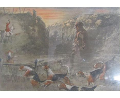 Snaffles 1915-16 'That Far, Far-Away Echo' framed print - pencil signed with embossed stamp - dedication to rear 'To Phil Wri